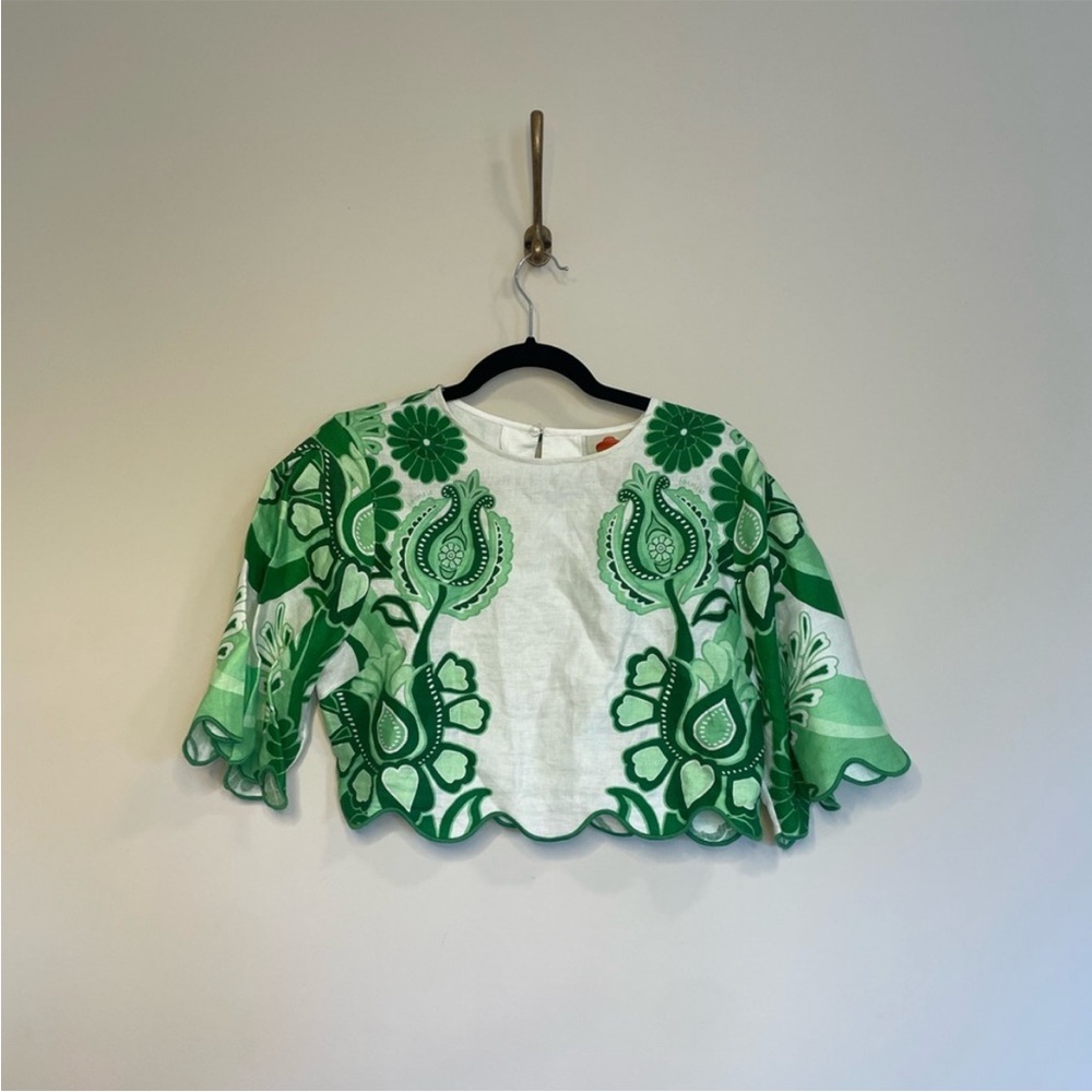 Farm Rio Festival Linen Crop Top - Picture 4 of 8